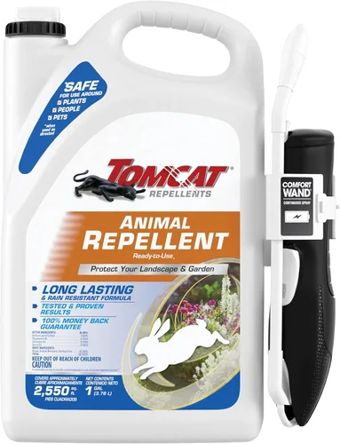 Tomcat Repellents Repelente de Animales, Listo para Usar, Protege Paisajismos y Jardines, Contiene Aceites Esenciales, 1 Galón.