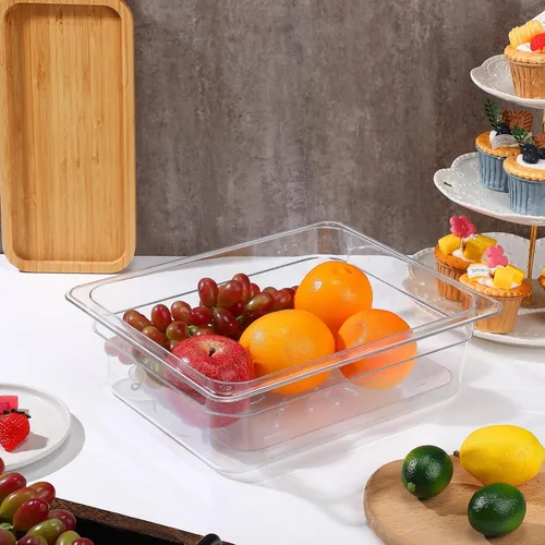 Miniatura 2 de Zubebe 6 piezas de estante de drenaje de plástico para tamaño bandeja de alimentos transparente rejilla de plástico acrílico bandejas de drenaje