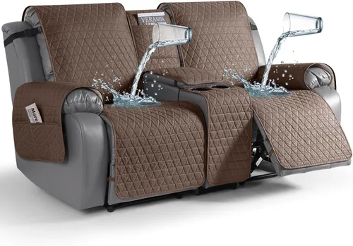 Miniatura 21 de TAOCOCO - Funda reclinable para sofá de 2 plazas con consola 100% impermeable, funda reclinable lavable antideslizante para 2 asientos, protector