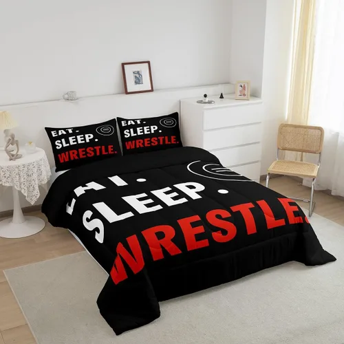 Miniatura 4 de Castle Fairy Juego de edredón de deportes de lucha libre, tamaño Queen, juego de ropa de cama con temática de lucha libre para mujeres adultas