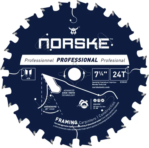 Miniatura 2 de Norske Herramientas NCSBS417 8-1/4 pulgadas 40T Socktooth Circular Acabado Hoja de Sierra 5/8 pulgadas Diámetro con Corte Láser Diamante Knockout