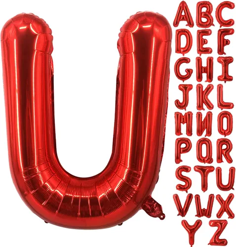 Miniatura 26 de Lovoir Globos grandes de 40 pulgadas con la letra T roja de gran tamaño, globo de helio de aluminio de Mylar para decoración de fiesta de Letra roja
