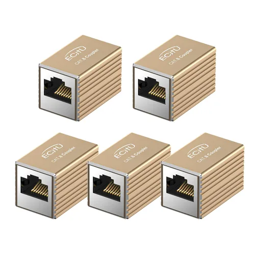 Miniatura 8 de Acoplador RJ45, paquete de 2 adaptadores Ethernet hembra a hembra, adaptador extensor de cable Ethernet, modular recto de 8 pines, conector de red