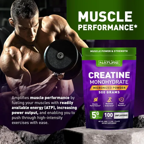 Miniatura 5 de Monohidrato de creatina en polvo, creatina micronizada para hombres y mujeres, suplemento de creatina monohidrato puro, fuerza muscular, rendimiento
