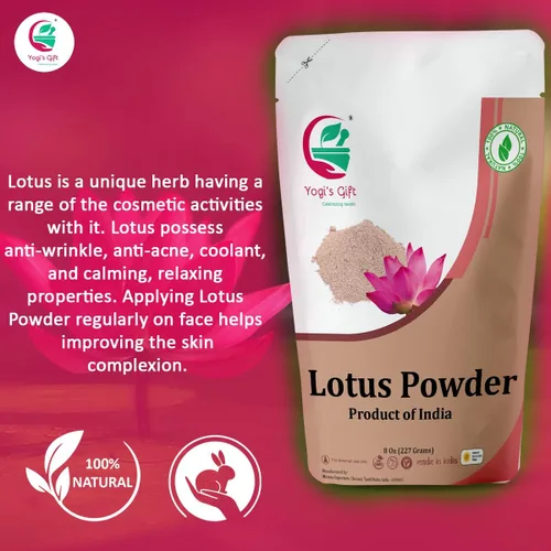 Miniatura 3 de Yogi's Gift Polvo de flor de loto Nelumbo Nucifera 8 oz (227 gramos) 100% puro y natural pétalos de loto en polvo para cabello y piel