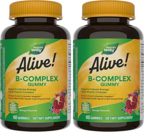 Miniatura 9 de Nature's Way ¡Alive! Gomitas de complejo de vitamina B, apoyo de energía celular*, 8 vitaminas B, vegetarianas, sabor mango, 60