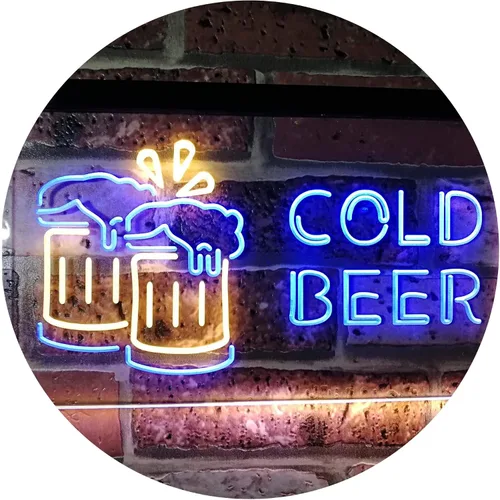 Miniatura 13 de ADVPRO Letrero de neón LED de doble color azul y rojo de 24 x 16 pulgadas st6s64-i2069-br de Cold Beer Bar Pub Club Décor azul y Red