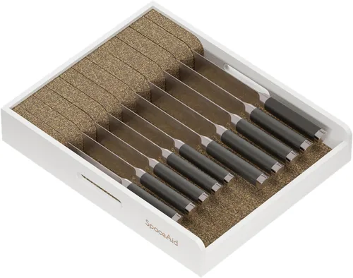 Miniatura 8 de SpaceAid Organizador Grande de Cajón para Cuchillos Inserto de Bambú, Soporte para Cuchillos de Carne de Cocina Organizadores Bloque para Cajón