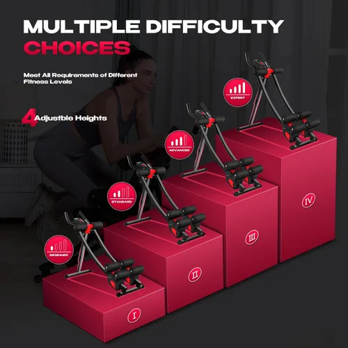 Miniatura 3 de BODY RHYTHM Máquina de entrenamiento de abdominales de doble pista con 4 alturas ajustables, máquina de ejercicio abdominal y núcleo plegable