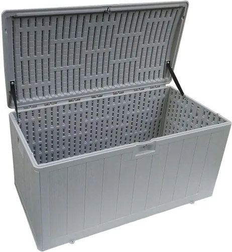 Miniatura 5 de Plastic Development Group Caja de almacenamiento al aire libre, cierre estándar, 73 galones, gris