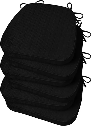 Miniatura 12 de Basic Beyond Cojines para sillas de comedor, 4 unidades, cojines para sillas de cocina en forma de D con lazos, juego de 4, cojines de asiento
