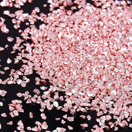 Miniatura 18 de Chips de vidrio triturado irregulares, 3.53 onzas de piedras metálicas gruesas con purpurina para arte de uñas, relleno de molde de resina