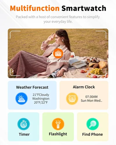 Miniatura 7 de Reloj inteligente para hombres y mujeres, llamada Bluetooth, pantalla táctil HD de 1.85 pulgadas, reloj inteligente de voz AI, rastreador