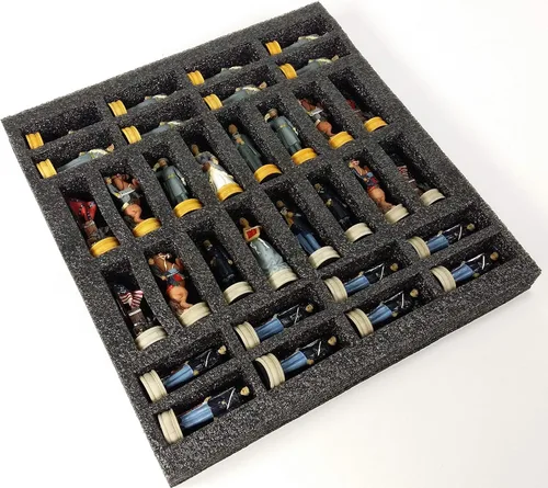 Miniatura 5 de US American Civil WAR Queens Chess Set with 14" Ebony and Maple Veneer Board