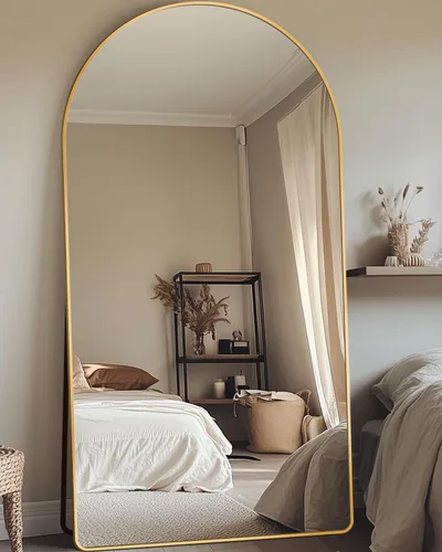 Miniatura 16 de Antok Espejo de Cuerpo Entero, Espejo de Piso de 58"x18" con Soporte, Espejos Montados Colgantes para Dormitorio, Sala de Estar, Vestidor, Comedor