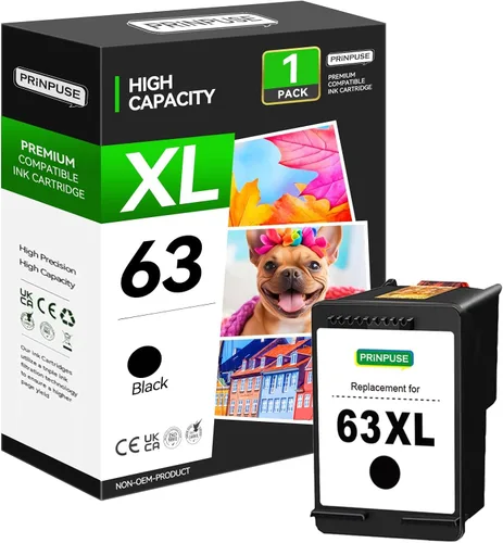 63XL - Cartucho de tinta negro remanufacturado para HP 63, compatible con impresora Officejet 3830 4650 4655 Envy 4520 3634 Deskjet 3630 1111