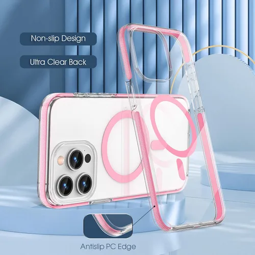 Miniatura 3 de MATEPROX Fundas magnéticas transparentes para iPhone 15 Pro Max, compatibles con MagSafe, transparente, a prueba de golpes, delgada, a prueba