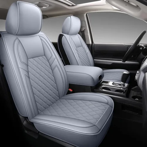 Miniatura 9 de Coverado Tundra - Juego completo de fundas de asiento de automóvil de cuero para camiones, fundas de asiento de automóvil, protector de ajuste Rojo