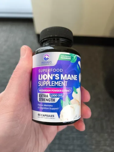 Miniatura 2 de Cápsulas de suplemento de melena de leones, melena de león, 1000 mg por porción, hongo de melena de león extra fuerte, superalimento para memoria
