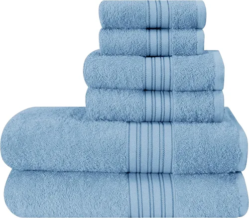 Miniatura 44 de BOUTIQUO Juego de 2 toallas de baño 100% algodón de 28 x 55 pulgadas, toallas de baño grandes ecológicas, compactas, de secado rápido, ligeras, Rosa