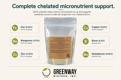 Miniatura 5 de Greenway Biotech, Inc. Fertilizante de fresa 8-12-32 en polvo, soluble en agua con micronutrientes quelados para fresas, arándanos, frambuesas