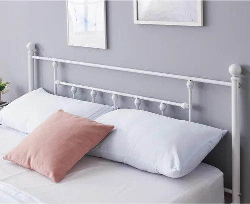 Miniatura 5 de VECELO Base de cama de plataforma metálica de tamaño matrimonial con cabecera y estribo, soporte de listones de acero resistente, base de colchón