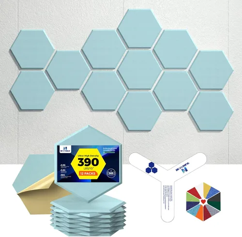 Miniatura 49 de Paneles acústicos autoadhesivos [390 lbs/yd³ de densidad ultra alta], panel de absorción de sonido de segunda generación, panel de sonido de nivel