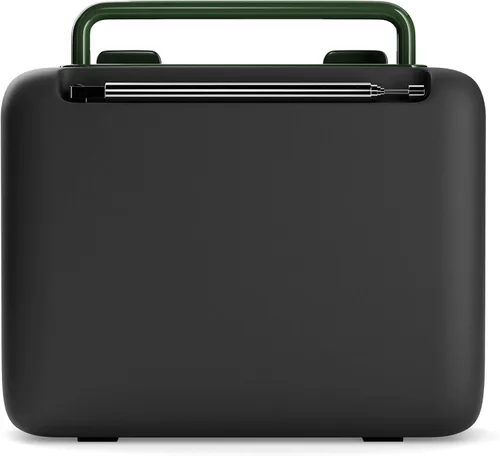 Miniatura 3 de Retrobox Mini de Dolphin, altavoz Bluetooth portátil para lugar de trabajo con MP3, radio FM, AUX, batería duradera y duradera (verde militar)