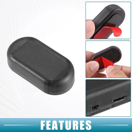 Miniatura 3 de Alarma simulada universal de energía solar para automóvil, seguridad antirrobo LED intermitente luz de advertencia falsa con puerto de cargador USB