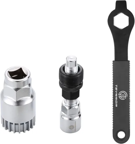 Miniatura 4 de Teyssor Extractor de manivela de bicicleta y removedor de soporte inferior con llave inglesa Kit de herramientas de reparación de ciclismo de Negro