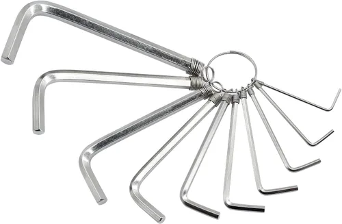 Miniatura 7 de Bivethoi Juego de 10 llaves hexagonales Allen de 1,5 a 0.394 in, en forma de L, con llavero, llave hexagonal métrica, herramienta de reparación