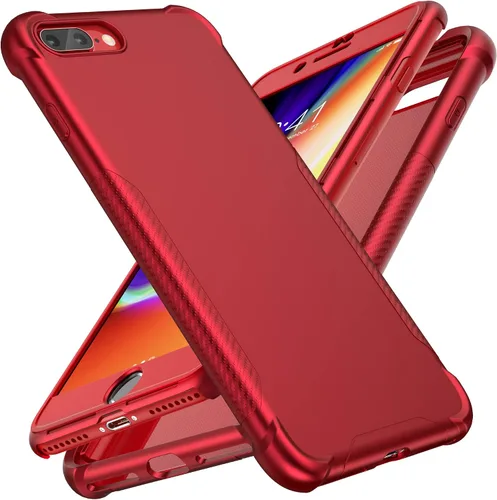 Miniatura 13 de ORETech Funda diseñada para iPhone 13 Mini con 2 protectores de pantalla de vidrio templado, textura de fibra de carbono policarbonato duro