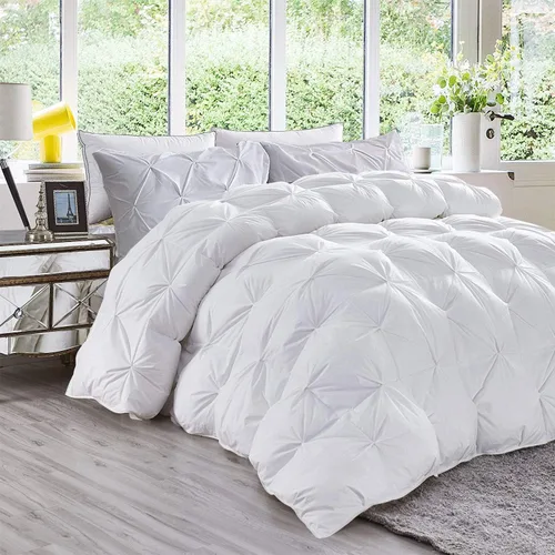 Miniatura 18 de Juego de edredón plisado de 3 piezas de 21.16 oz/m² para todas las estaciones (edredón + 2 fundas de almohada), relleno de edredón de algodón