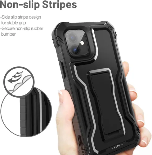 Miniatura 3 de FITO Funda compatible con iPhone 11, doble capa a prueba de golpes, resistente con protector de pantalla para iPhone 11 y iPhone XR de 6.1 pulgadas
