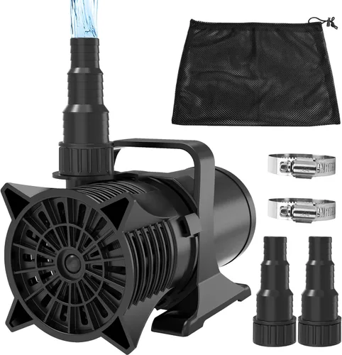 Miniatura 8 de AquaMiracle Bomba de agua sumergible de 3200 GPH con certificación UL con cable de 20 pies, adaptadores y bolsa de filtro, bomba de fuente de agua