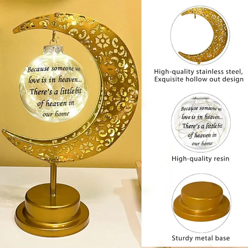 Miniatura 4 de Besoamo Lámpara conmemorativa de luna, regalos de condolencias por pérdida de un ser querido, regalos de recuerdo de condolencias de duelo