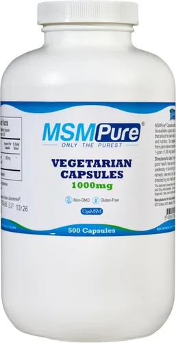 KALA HEALTH MSMPure MSM Cápsulas vegetarianas – 1,000 mg de MSM fabricado en Estados Unidos por cápsula para la salud de las articulaciones,