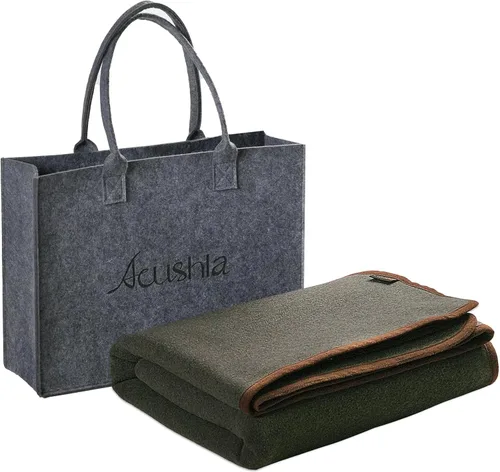 Miniatura 25 de ACUSHLA Manta de mezcla de lana merina, suave, cálida, gruesa, lavable, para cama, sofá, campamento al aire libre, viajes, automóvil, para todo tipo