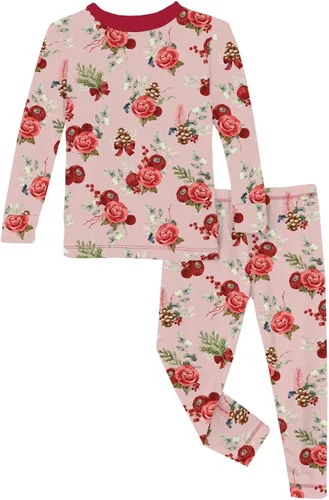 Miniatura 98 de KicKee Pants Conjunto de pijama de manga larga con estampado de piezas