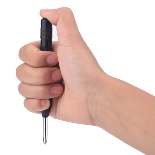 Miniatura 9 de Punzón automático de agujero central, rompeventanas con carga central, perforador central de impacto, herramienta de raspador para plástico, vidrio