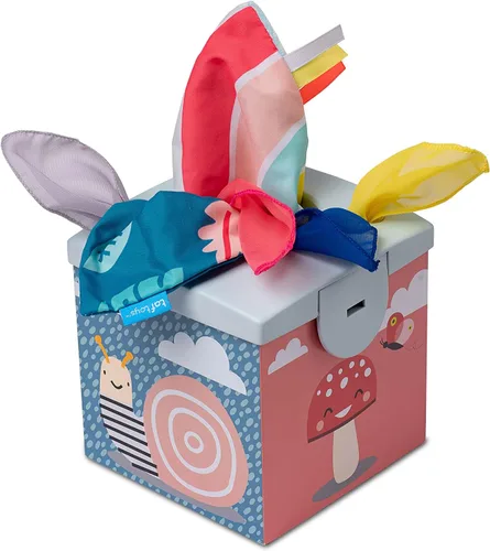Miniatura 4 de Taf Toys Caja de Pañuelos Sensoriales Arrugados para Niños Pequeños. Juguete STEM Montessori con Pañuelos Suaves Coloridos y Mantitas Crujientes