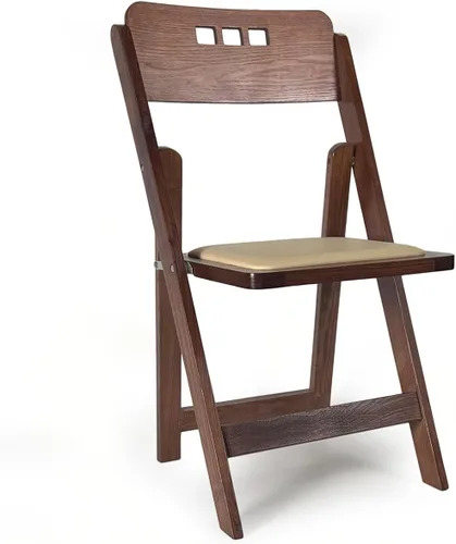 Miniatura 12 de Silla plegable de madera con asiento acolchado, asientos comerciales apilables para eventos en interiores y exteriores, fiestas, bodas, banquetes