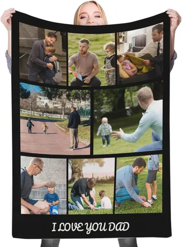 Miniatura 10 de Regalos de cumpleaños personalizados, manta personalizada con mis propias fotos para mujeres, hombres, mamá, papá