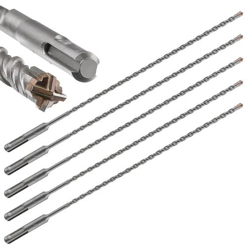Miniatura 35 de Wensilon Kit de brocas para hormigón de 8 pulgadas, material de carburo de doble rosca de tipo cruzado, adecuado para hormigón, ladrillo, paredes