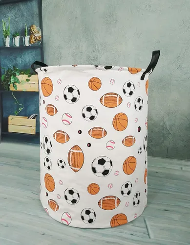Miniatura 3 de canasta redonda grande para almacenamiento, con cubierta impermeable, organizador para la ropa sucia, para la habitación de los niños, para ropa