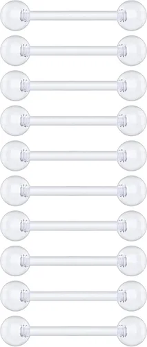 Miniatura 10 de Anillos de plástico para pezón – Anillos de lengua transparentes – Piercing hipoalergénico recto Bioflex