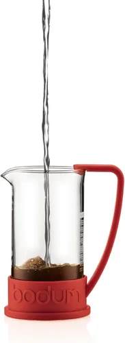 Miniatura 3 de Bodum Cafetera de prensa francesa Brazil de 34 onzas, vidrio de borosilicato resistente al calor, rojo - Hecho en Portugal