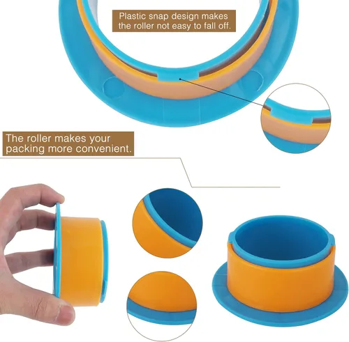 Miniatura 3 de OVOV 10 pares de dispensadores de envoltura elástica, mango retráctil, soporte de película elástica para mudanzas, protector de manos de plástico