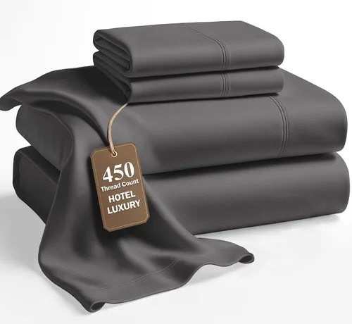 Miniatura 28 de LANE LINEN - Sábanas tamaño Split King para cama ajustable, 450 hilos, 100% algodón, 2 sábanas bajeras individuales XL, con bolsillo profundo, 05