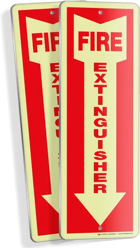 Miniatura 15 de iSYFIX Letrero para extintor de incendios – Paquete de 2 carteles reflectantes de aluminio 040 100% libre de óxido, laminado para máxima resistencia